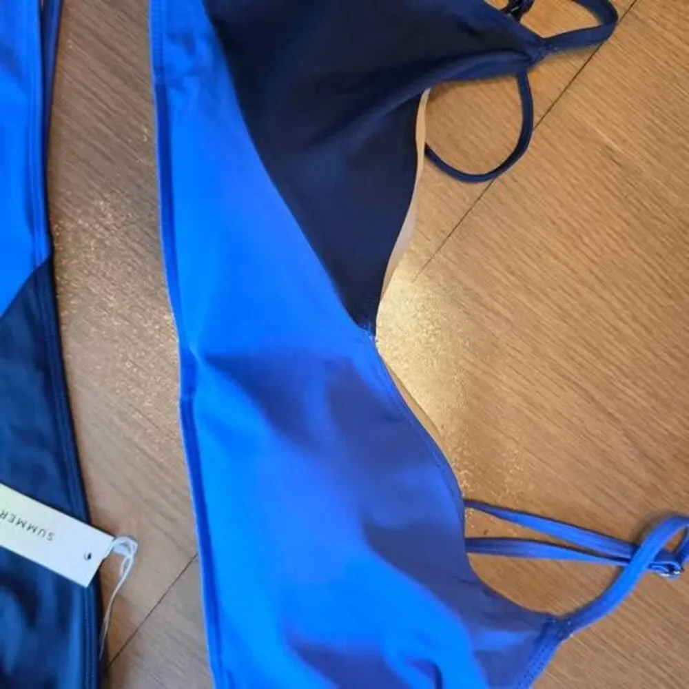 New Summersalt Two-Piece Blue and Navy Bikini Set - Size 14